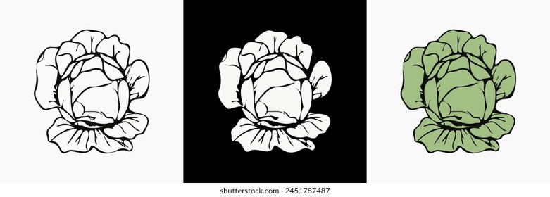 Vegetable vector silhouette, vegan illustration, vegetarian outline, farm organic minimalism graphic.