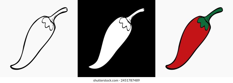 Vegetable vector silhouette, vegan illustration, vegetarian outline, farm organic minimalism graphic.