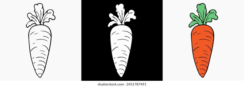 Silueta de Vector vegetal, ilustración vegana, contorno vegetariano, gráfico de minimalismo orgánico de granja.