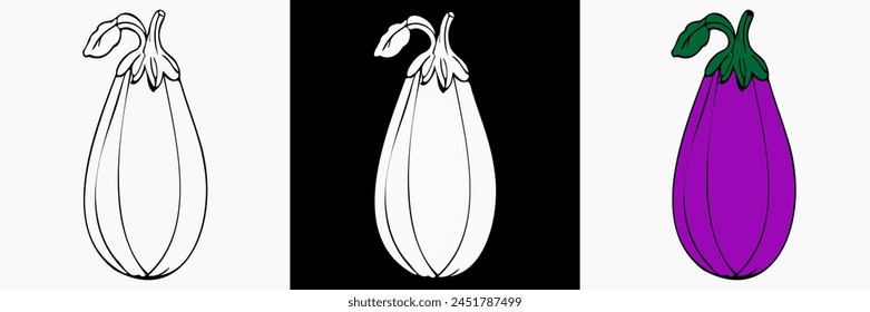 Vegetable vector silhouette, vegan illustration, vegetarian outline, farm organic minimalism graphic.