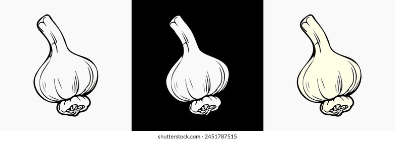 Vegetable vector silhouette, vegan illustration, vegetarian outline, farm organic minimalism graphic.