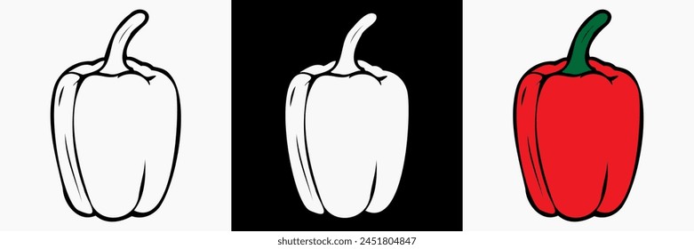 Vegetable vector silhouette, vegan illustration, vegetarian outline, farm organic minimalism graphic.