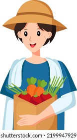Vegetable Vendors Character Design Illustration
