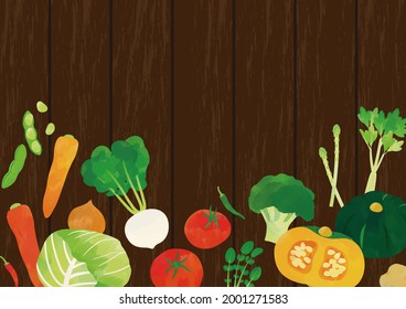 Vegetable watercolor touch illustration frame