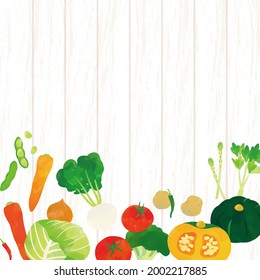 Vegetable watercolor touch illustration frame