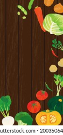 Vegetable watercolor touch illustration frame