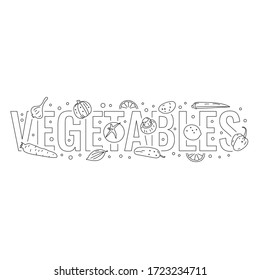 palabra vegetal y símbolos vegetales. dibujo técnico vegetal