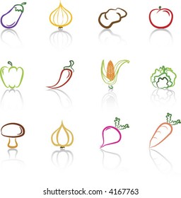 Vegetables 1 Color icons set