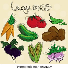 vegetables artistic vector illustration