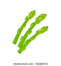 Vegetables. Asparagus green sprouts. Vector illustration cartoon flat icon isolated on white.