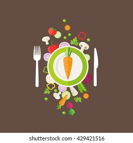 Fondo de verduras - puede ilustrar temas como alimentación saludable, comida vegetariana, comida vegetariana o dieta cruda.