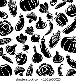 Vegetables background. Collection of Vegetables. Vector