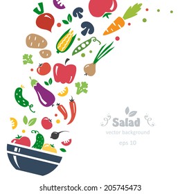 vegetables background diet squash eggplant hot pepper fresh asparagus card recipe poster health cartoon bowl