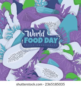 Vegetables background illustration in flat design for world food day template