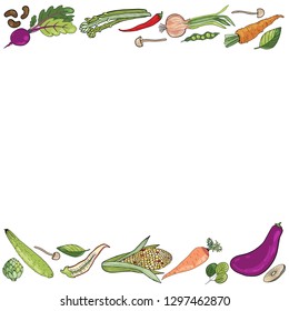 vegetables background illustration frame