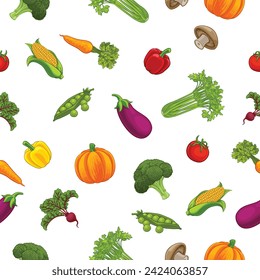 A vegetables background seamless tile pattern print vegetable design