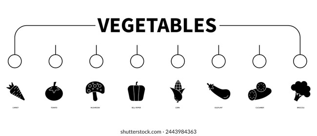 Vegetables banner web icon vector illustration concept
