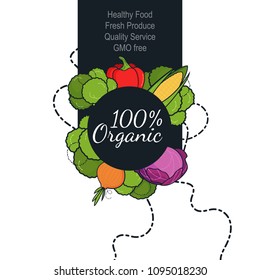 Vegetables banners of healthy veggetables. Vector farm harvest on chalkboard. Templates for label design. Can be used for vegan products, brochures, banner, menu, farmers market and organic food store