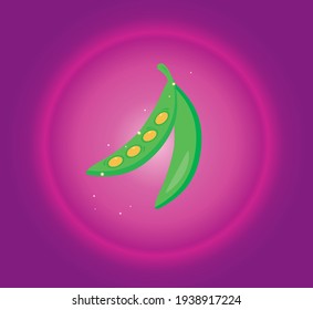vegetables, beans. vector image pink background in degrade