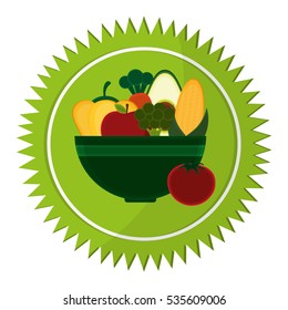 vegetables bowl vegan healthy food label