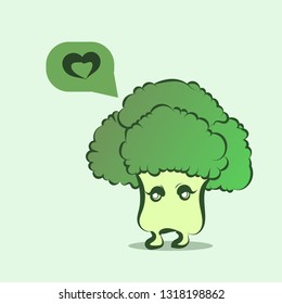 Vegetables broccoli friend vector illustration