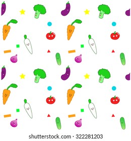 Vegetables cartoon pattern for kid