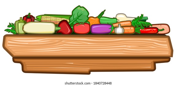 Verduras de dibujos animados. Ilustración vectorial aislada en un fondo blanco. Frutas de jardín: pimientos calientes y campales, calabazas, calabazas, cebollas, tomates, berenjenas, pepino, ajo, zanahorias	