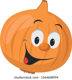 Vegetables Characters Collection: Vector illustration of a funny and smiling onion in cartoon style.