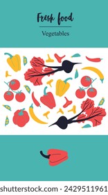 Colección de verduras. Vector plano. Saludable