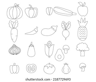 vegetables collection hand drawn veggie