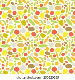 Vegetables Colored Seamless Pattern Background