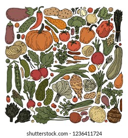 vegetables colorful collection