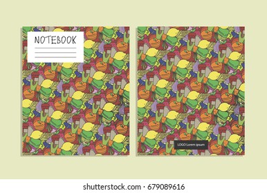 Vegetables colorful  pattern notebook cover