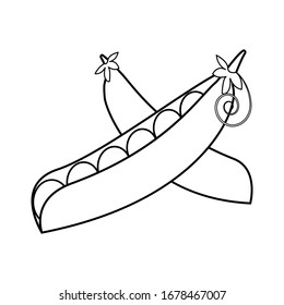 colorante de verduras, cáscara verde de ilustración lineal vectorial 
