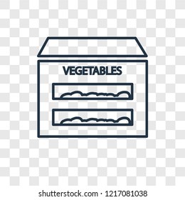 Vegetables concept vector linear icon isolated on transparent background, Vegetables concept transparency concept in outline style