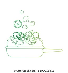 vegetables cooking in kitchen pan