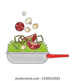 vegetables cooking in kitchen pan