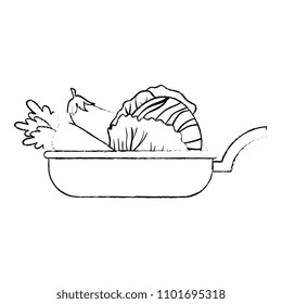 vegetables cooking in kitchen pan