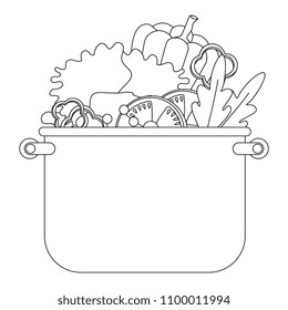 vegetables cooking in kitchen pot