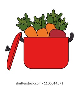 vegetables cooking in kitchen pot