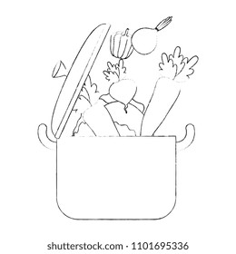 vegetables cooking in kitchen pot