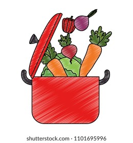 vegetables cooking in kitchen pot