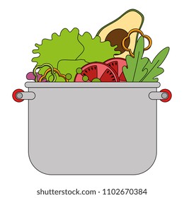 vegetables cooking in kitchen pot