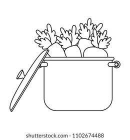 vegetables cooking in kitchen pot