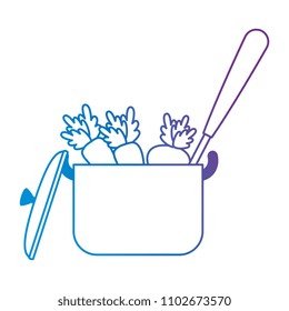 vegetables cooking in kitchen pot and ladle