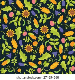 vegetables dark seamless pattern