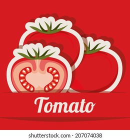 Vegetables design over red background, vector illustration