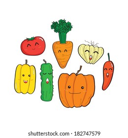 Vegetables Doodle Colors