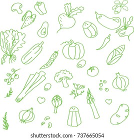 vegetables doodles