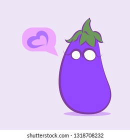 Vegetables eggplant friend vector art illustration